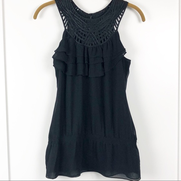 White House Black Market Tops - White House Black Market Ruffle Halter Peplum XS